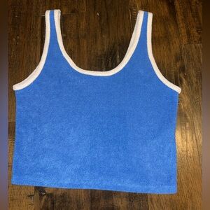 Hollister Blue and White Tank Top